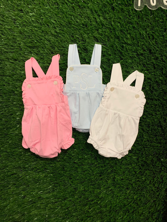Personalized Ruffle Bubble Romper | Embroidered Baby Gift