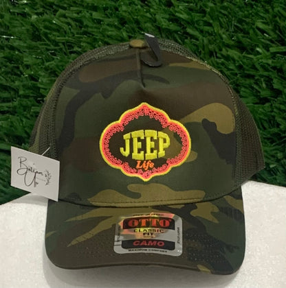 Camo Jeep Life Trucker Hat