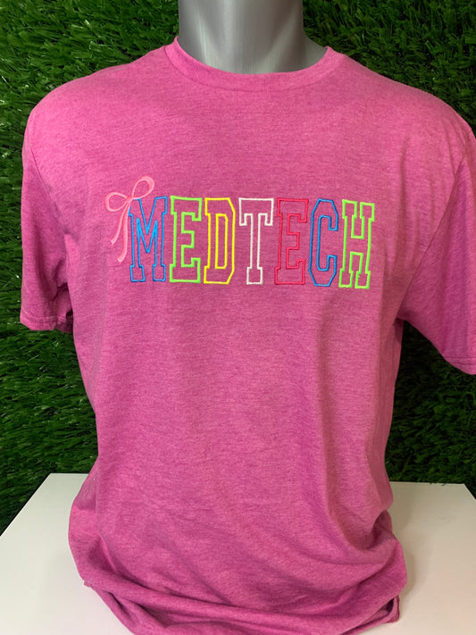 Med Tech Embroidered T-Shirt with Bow