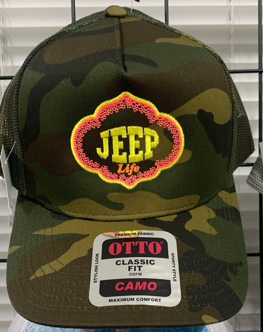 Camo Jeep Life Trucker Hat