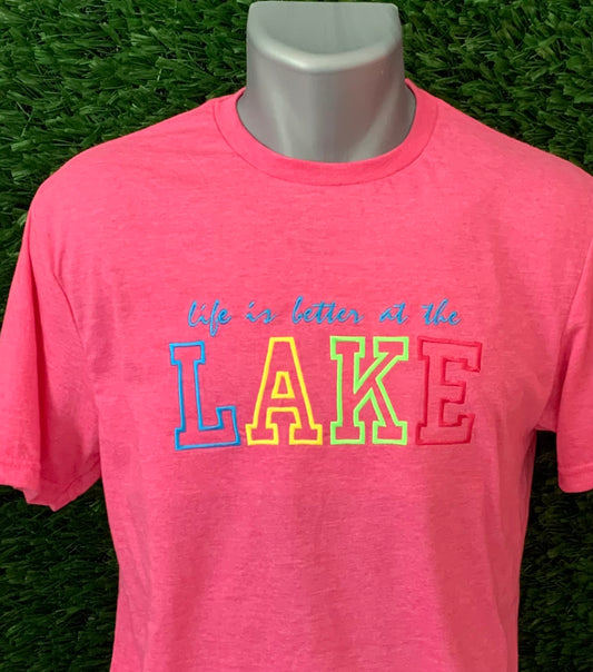 Life Is Better At The Lake Embroidered T-Shirt
