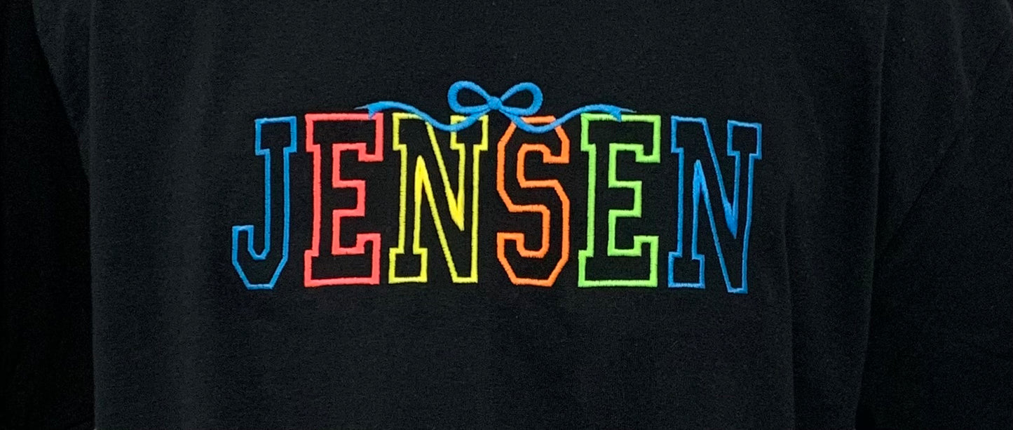 Custom Name & Bow T-Shirt | 100% Cotton Gildan Adult Tee