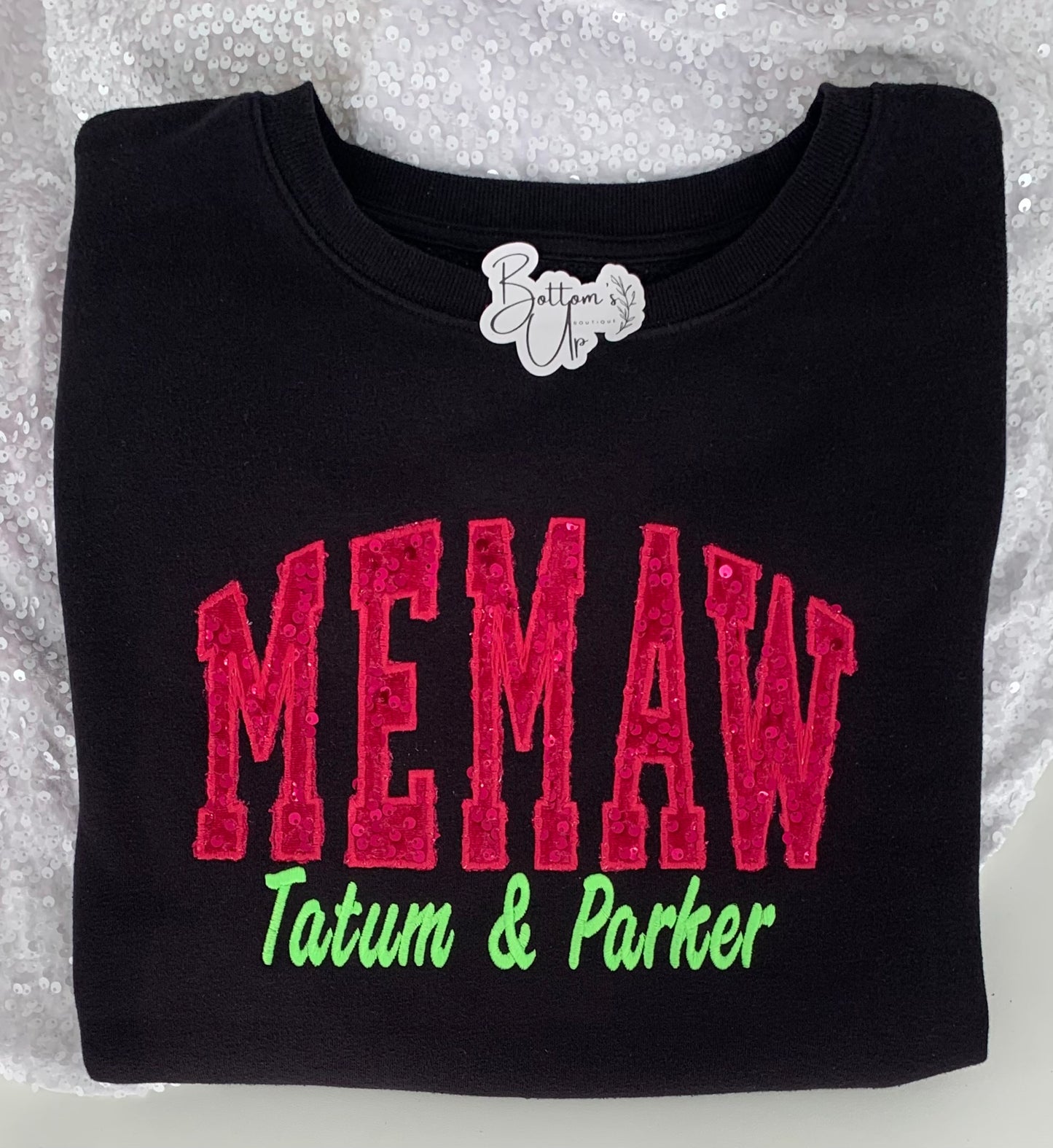 Custom Embroidered Sequin Sweatshirt – Personalized Gift
