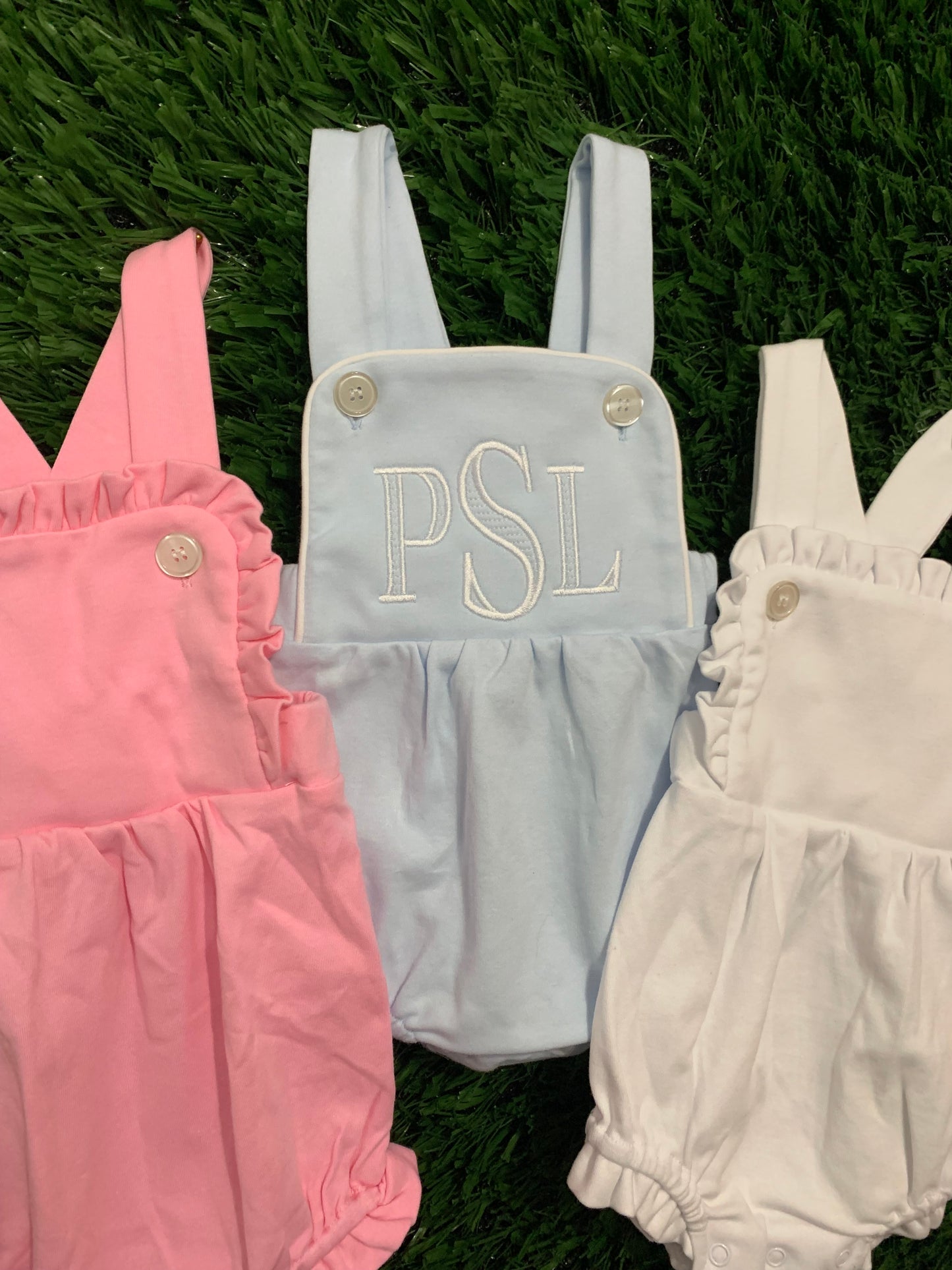 Personalized Ruffle Bubble Romper | Embroidered Baby Gift
