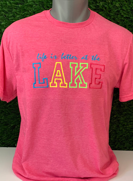 Life Is Better At The Lake Embroidered T-Shirt