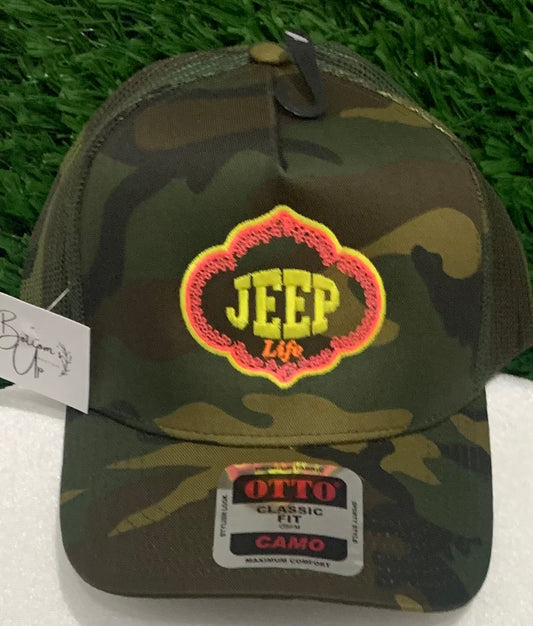 Camo Jeep Life Trucker Hat
