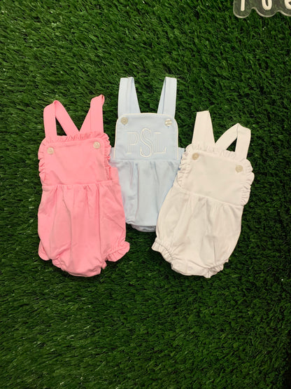 Personalized Ruffle Bubble Romper | Embroidered Baby Gift