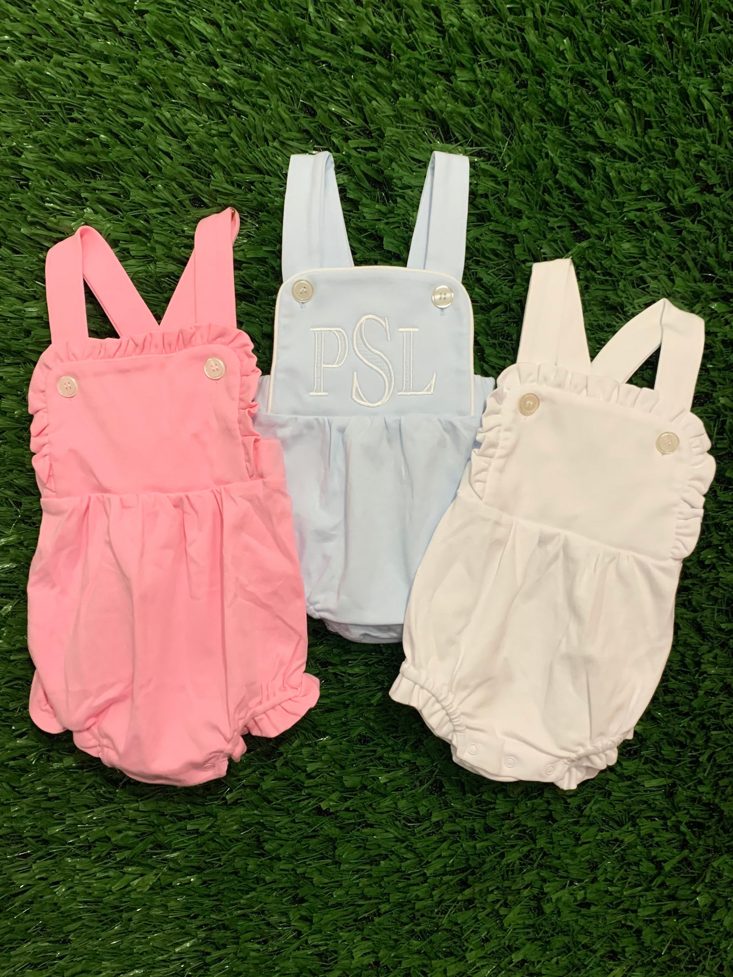 Personalized Ruffle Bubble Romper | Embroidered Baby Gift