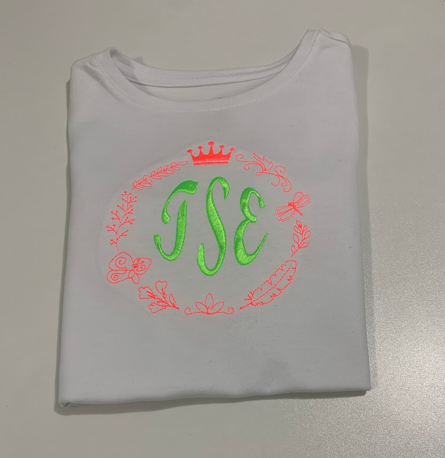 Girls Beautiful Crown Monogram Shirt