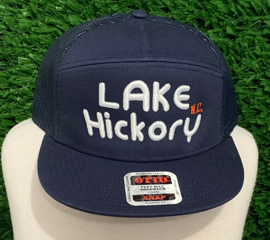 Lake Hickory Puff Hat | Otto Flat bill Trucker Snapback