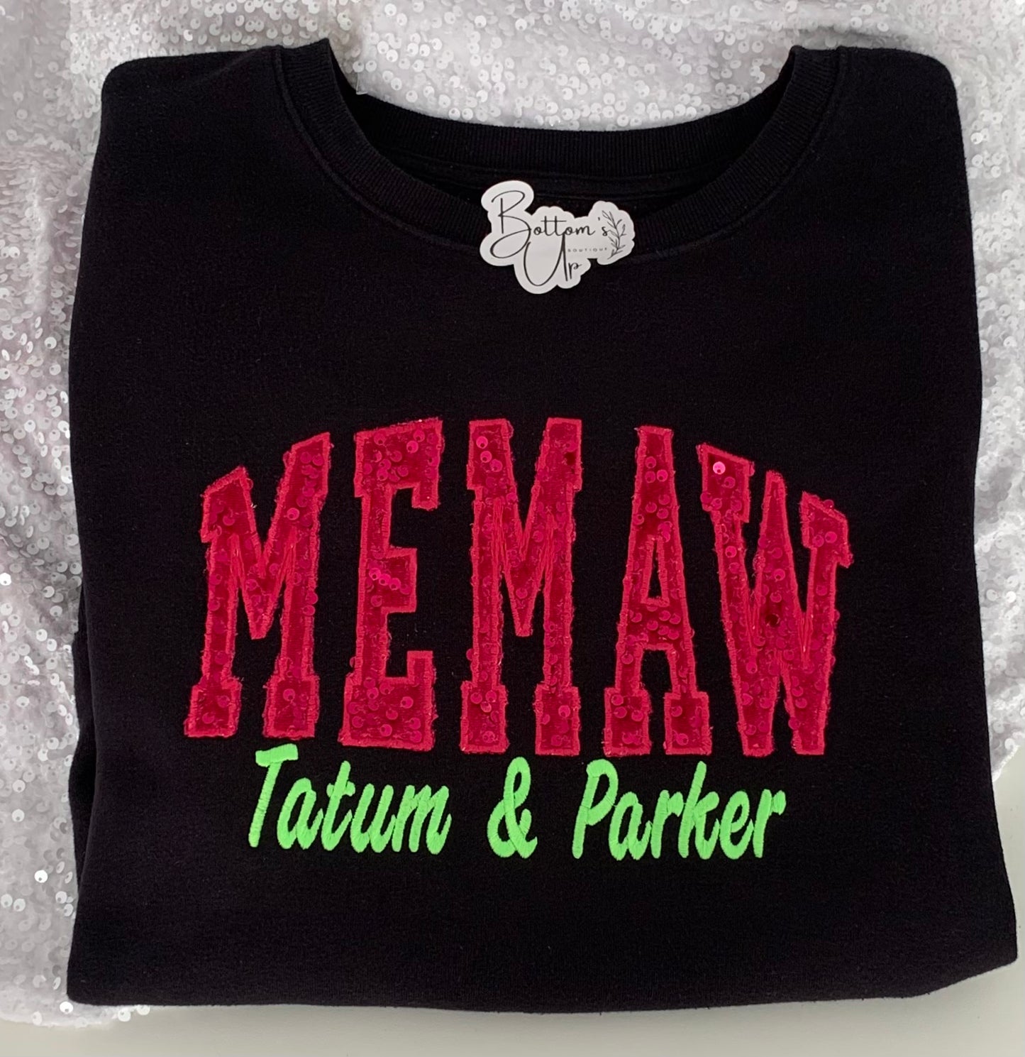 Custom Embroidered Sequin Sweatshirt – Personalized Gift