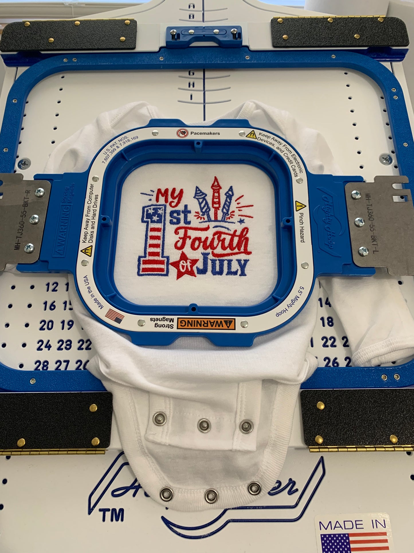My First Fourth of July Baby Onesie | Embroidered