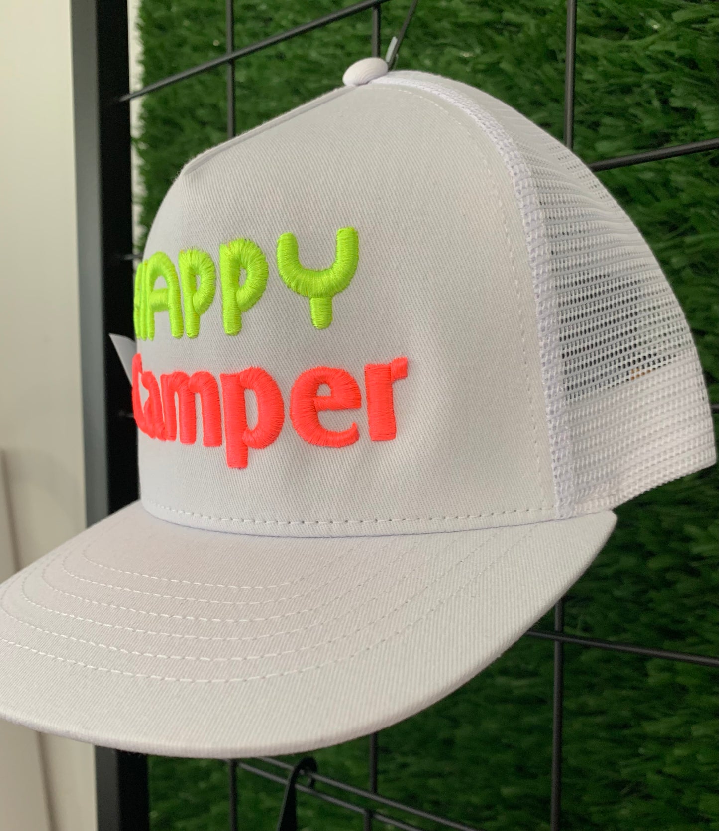 Happy Camper Puff Hat | Custom Embroidery, Any Thread Color