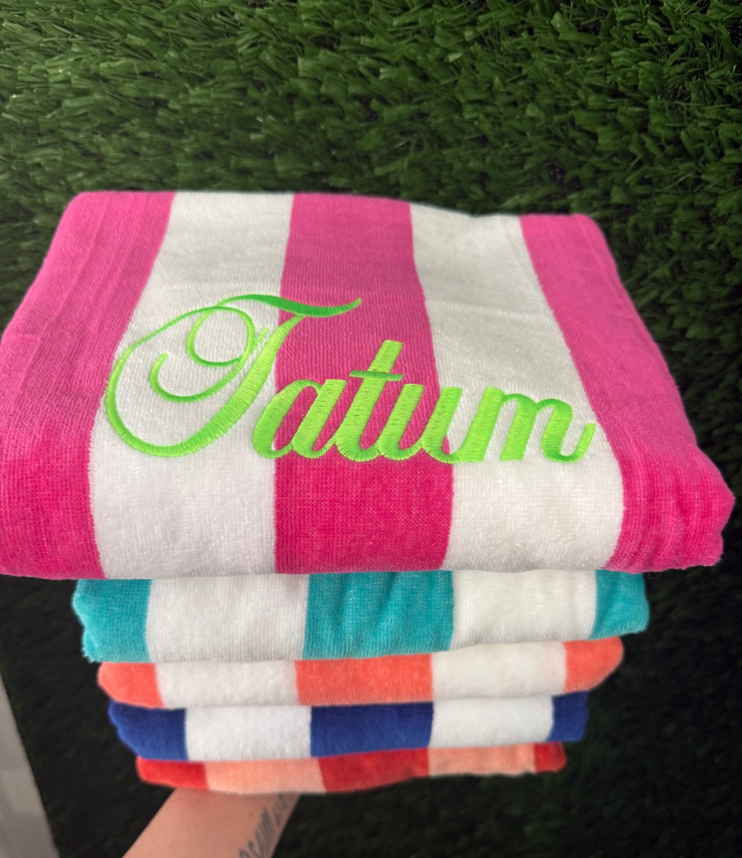Personalized Embroidered Beach Towel | Bottom's Up Boutique