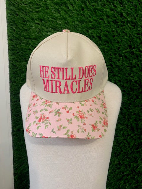 Floral Two Tone Canvas Cap